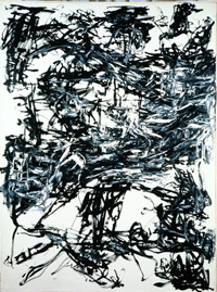 Александр Элмар абстрактная картина в черно-белых тонах "День саранчи"